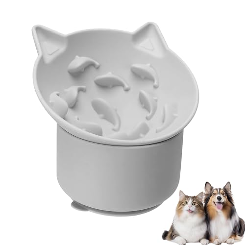 Oiuyamn Silikon Slow Feeder Katzennapf, Erhöhter Slow Feeder Katzennapf, Kätzchen und Welpen Silikon Erhöhte Katzennäpfe Katze Halswirbelschutz Schalen Trocken/Nassfutter Wassernapf Katzenpuzzle Oiuyamn Silikon Slow Feeder Katzennapf, Erhöhter Slow Feeder Katzennapf, Kätzchen und Welpen Silikon Erhöhte Katzennäpfe Katze Halswirbelschutz Schalen Trocken/Nassfutter Wassernapf Katzenpuzzle von Oiuyamn
