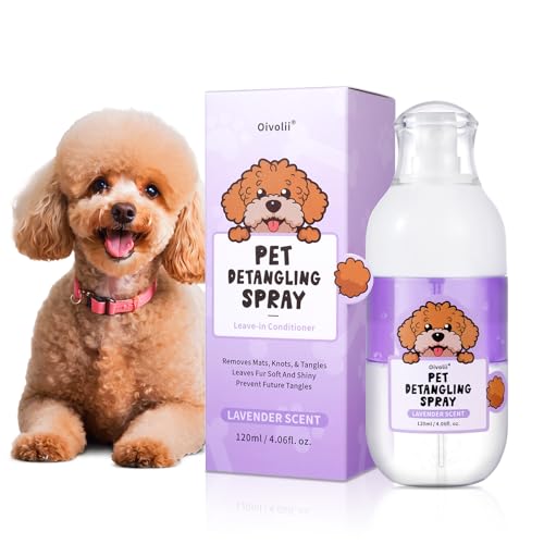Hunde-Entfilzungsspray zur Fellpflege – Natürlicher Leave-in-Conditioner für alle Felltypen & Doodles – Verfilzungen lösen, Kämmbarkeit verbessern – Lavendelduft von Oivolii