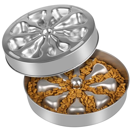 Oiwliur Slow Feeder Hundenapf - Edelstahl Rutschfester Metall Langsamer Futternapf Geeignet für Trocken-, Nass- oder Rohfutter, 5 Tassen Große Kapazität Hundenapf, Doppelseitiges Design Ideal für Alle Oiwliur Slow Feeder Hundenapf - Edelstahl Rutschfester Metall Langsamer Futternapf Geeignet für Trocken-, Nass- oder Rohfutter, 5 Tassen Große Kapazität Hundenapf, Doppelseitiges Design Ideal für Alle von Oiwliur