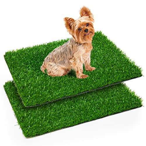 Oiyeefo Künstliche Uringrasunterlage für Hunde, Ersatz-Pads für Hundetöpfchen, Training, Haustierrasen, Innen- und Außenbereich, 2 Packungen (35,6 x 45,7 cm) von Oiyeefo