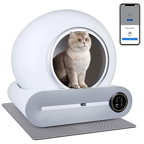 Selbstreinigende Katzenstreuablett, Automatisches Katzenstreublech mit 65 l großer Kapazität, Katzenstreuablett für mehrere Katzen, App -Steuerung, Gesundheitsüberwachung, Geruchsentfernung Selbstreinigende Katzenstreuablett, Automatisches Katzenstreublech mit 65 l großer Kapazität, Katzenstreuablett für mehrere Katzen, App -Steuerung, Gesundheitsüberwachung, Geruchsentfernung von Oiyekntd