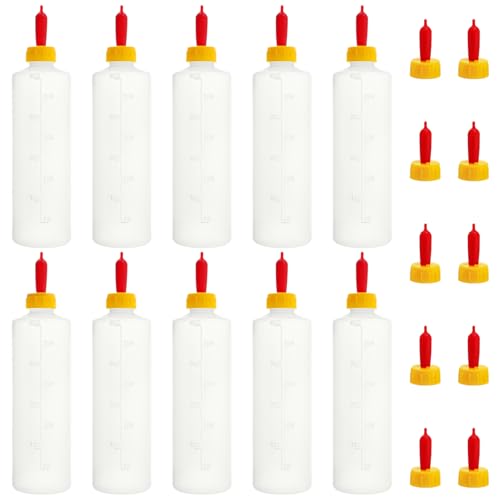 Okllen 10 Sets 400 ml Lamm Fütterungsflasche mit 20 Nippeln, Kunststoff Ziegenmilch Futterspender für Ziegen, Lämmer, Kleintier-Haustier-Trinkflasche, Wiederverwendbarer Silikon-Nippel für Okllen 10 Sets 400 ml Lamm Fütterungsflasche mit 20 Nippeln, Kunststoff Ziegenmilch Futterspender für Ziegen, Lämmer, Kleintier-Haustier-Trinkflasche, Wiederverwendbarer Silikon-Nippel für von Okllen