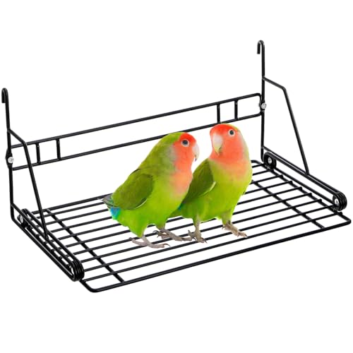 Okllen Vogelsitzstange, Vogelkäfig-Plattform, Draht, Terrasse, Sonnendeck, Spielplatz für Papageien, Nymphensittiche und kleine Vögel, 30,5 cm L x 20,3 cm B von Okllen