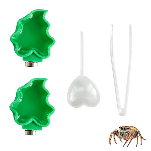 2 x Springspinnen-Futternapf, Blattform, kleine Futternapf mit 1 Pinzette und 1 Pipette für Springspinnen, Vogelspinne und andere kleine Haustiere 2 x Springspinnen-Futternapf, Blattform, kleine Futternapf mit 1 Pinzette und 1 Pipette für Springspinnen, Vogelspinne und andere kleine Haustiere von Okueejur