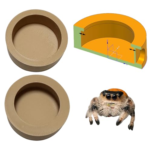 Futternapf mit Magnet, Wasser-Futterspender für Reptilien, für Springspinnen, Gecko usw., rund, 2 Stück Futternapf mit Magnet, Wasser-Futterspender für Reptilien, für Springspinnen, Gecko usw., rund, 2 Stück von Okueejur