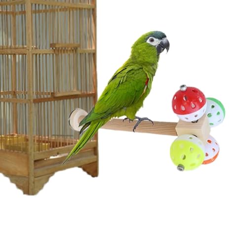 Okydoky 2 x Vogelsitz-Spielzeug mit rotierenden Kugeln, Sittich, stehendes Spielzeug für Vogelkäfig, Papageienständer, Sitzstange für Nymphensittiche, Papageien, Lovebirds, Ringhalse, Wellensittiche, von Okydoky