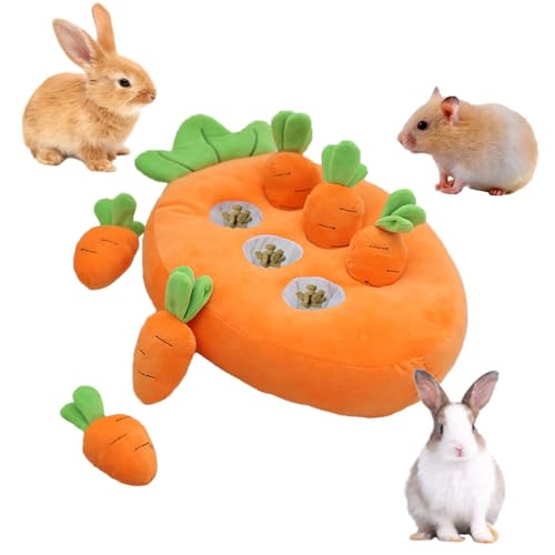 Okydoky Kaninchen-Futterspielzeug, Hasenspielzeug, Meerschweinchen-Spielzeug, Schnüffelmatte für Kleintiere von Kaninchen, Meerschweinchen, Karottenform, NO.LTZMRWJ von Okydoky