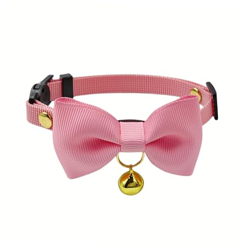 Olahibi Katzenhalsband, Sicherheitsverschluss, Schnalle, Fliege, transparente Glocke, Polyester-Material, Rosa, Kätzchen-Katzen Olahibi Katzenhalsband, Sicherheitsverschluss, Schnalle, Fliege, transparente Glocke, Polyester-Material, Rosa, Kätzchen-Katzen von Olahibi