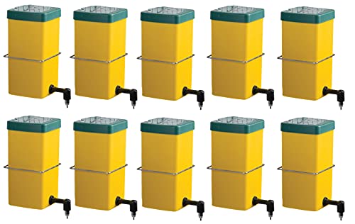 10 Kaninchentränke 1l, Nippel-Trinkflasche, Nagertränke 1I , Nippeltränke gelb von Olba