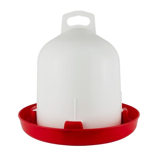 Hühnertränke, Doppelmanteltränke 6 Liter. Eine leicht befüllbare Wassertränke aus bruchfestem Kunststoff mit Verschluss, für Hühner. von Olba