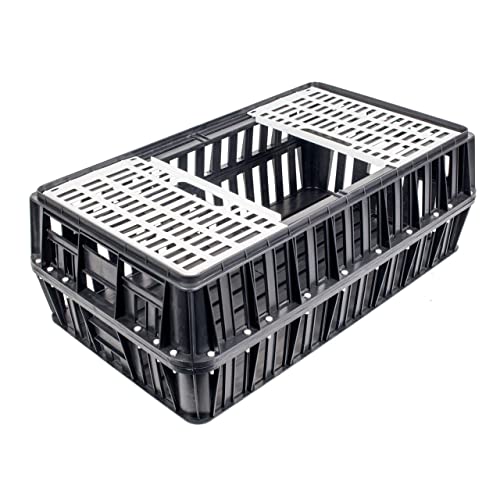 Olba Geflügeltransportkiste, Schwarz, 85x50x35 cm, Faltbar, Transportbox für Hühner von Olba