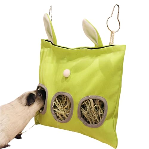 Bunny Heutasche – Suspensible Bunny Hay Feeder | Waschbarer Tierfutterspender, bezaubernder langsamer Fressbeutel für kleine Tiere von Oldmoom