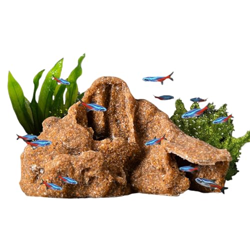 Echsenhaus,Aquarium Fels-Schildkrötenversteck für Echsen - Multifunktionaler Kunststoff Sonnenplatz Für Bartagame Krabbe Schildkröte Echsenhaus,Aquarium Fels-Schildkrötenversteck für Echsen - Multifunktionaler Kunststoff Sonnenplatz Für Bartagame Krabbe Schildkröte von Oldmoom