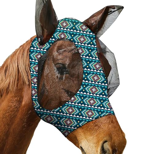 Fliegenschutzmaske,Dehnbarer Fliegenschutz - Verstellbare Reitausrüstung Mit Mähnenausschnitt Und Großen Augen Für Ponys Fohlen Reiten Fliegenschutzmaske,Dehnbarer Fliegenschutz - Verstellbare Reitausrüstung Mit Mähnenausschnitt Und Großen Augen Für Ponys Fohlen Reiten von Oldmoom