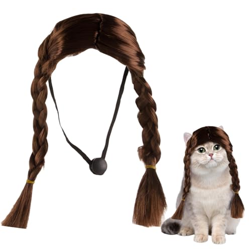 Hundeperückenkostüm,Hundehaarperücke - Doppelte Lange geflochtene braune Katzenperücke,Lustige Hunde- und Katzenkostüme für Halloween, Weihnachten, Partys, Festivals, Hundeperücke für kleine, Hundeperückenkostüm,Hundehaarperücke - Doppelte Lange geflochtene braune Katzenperücke,Lustige Hunde- und Katzenkostüme für Halloween, Weihnachten, Partys, Festivals, Hundeperücke für kleine, von Oldmoom