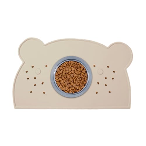 Hundewassermatte, Hundefuttermatte,Angehobene Kanten Matte für Hundefutter und Wasserschalen - Waschbares Nicht rutsches Silikonpad, verschüttetes Bärenschale für Welpenkätzchen, Boden im von Oldmoom