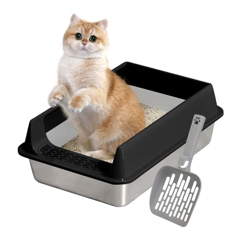 Katzenklo - Hochwand Katzenklo mit Schaufel | Antihaft Katzentoilette Zubehör für Große Mittelkleine Katzen Wohnung Garten Balkon Katzenklo - Hochwand Katzenklo mit Schaufel | Antihaft Katzentoilette Zubehör für Große Mittelkleine Katzen Wohnung Garten Balkon von Oldmoom