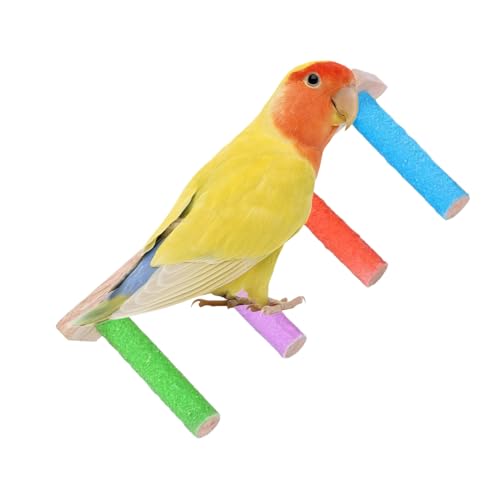 Nymphensittich Spielzeug | Schaukelnde Holzleiter Für Vogelkäfig Mit Robustem Design | Multifunktionale Krallenpflege & Beschäftigungszubehör Gegen Langeweile von Oldmoom