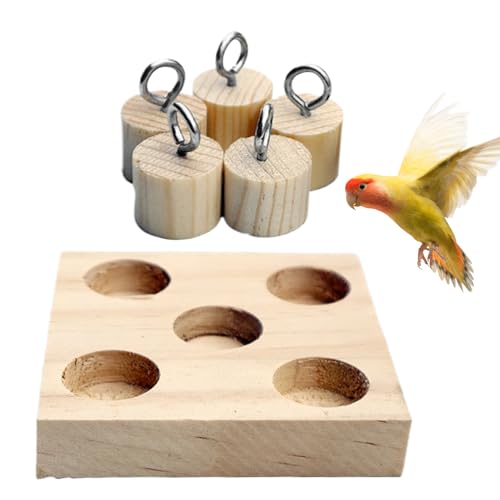 Oldmoom Spielzeug für Vögel, Papageienspielzeug | Shotet Puzzle Peg Toy Wood - Lovebird -Kau -Gerät für Papageienbrüftung, Vogelstressbekämpfungsinstrument von Oldmoom