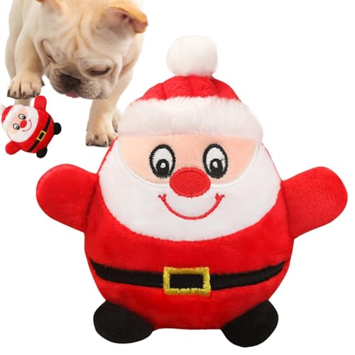 Oldmoom Stofftier-Hundespielzeug,Hunde-Kuscheltier-Kauspielzeug - Ausgestopftes interaktives Plüsch-Hundespielzeug mit weihnachtlichem Thema - Kauspielzeug zum Zahnen von Welpen, Verhaltenstraining, Oldmoom Stofftier-Hundespielzeug,Hunde-Kuscheltier-Kauspielzeug - Ausgestopftes interaktives Plüsch-Hundespielzeug mit weihnachtlichem Thema - Kauspielzeug zum Zahnen von Welpen, Verhaltenstraining, von Oldmoom