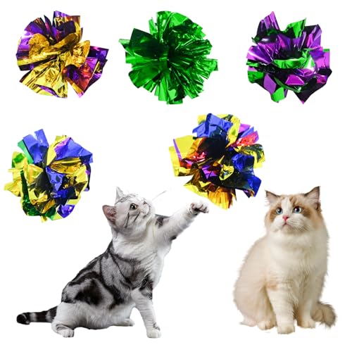 Olensson Knisterbälle für Katzen, 5,5 cm, Mylar, bunt, Katzenspielzeug, interaktives Spielzeug für Kätzchen und erwachsene Katzen, zufällige Farbe, 20 Stück Olensson Knisterbälle für Katzen, 5,5 cm, Mylar, bunt, Katzenspielzeug, interaktives Spielzeug für Kätzchen und erwachsene Katzen, zufällige Farbe, 20 Stück von Olensson