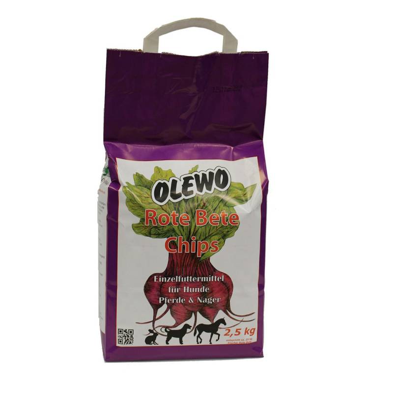 OLEWO Rote Beete Chips Zusatzfutter für Hunde, Nager & Pferde von Olewo