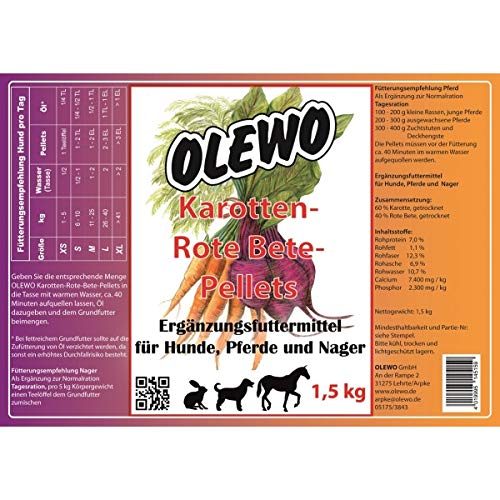 Olewo Karotten-Rote-Beete Pellets 1,5 kg von Olewo