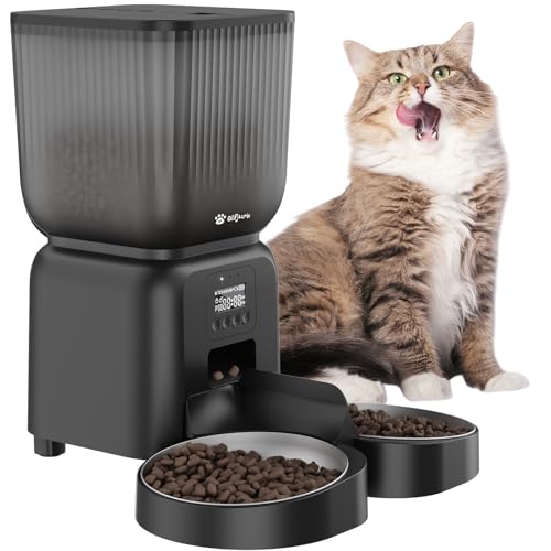 Olfjurk Automatischer Futterspender für Katzen, 5 l, automatische Trocknung, programmierbare Steuerung für 1–6 Mahlzeiten, Dual-Netzteil mit Trockenmittelbeutel, doppelt Olfjurk Automatischer Futterspender für Katzen, 5 l, automatische Trocknung, programmierbare Steuerung für 1–6 Mahlzeiten, Dual-Netzteil mit Trockenmittelbeutel, doppelt von Olfjurk