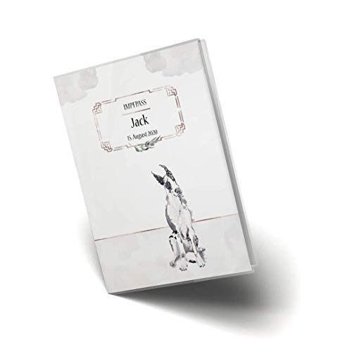Impfpass Hülle für Tiere Cosmo Hunde Tierausweis Schutzhülle schöne Geschenkidee personalisierbar mit Namen und Geburtsdatum (Skooby, Impfpasshülle personalisiert) von Olgs