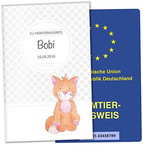 OLGS EU-Heimtierausweis Hülle Haustiere Tierausweis Schutzhülle Geschenkidee personalisierbar mit Namen und Geburtsdatum (Baboo, EU-Heimtierausweishülle personalisiert) von Olgs