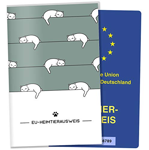 OLGS EU-Heimtierausweis Hülle Lovely Pets Tierausweis Schutzhülle Geschenkidee Reisedokument Tiere Haustier Tierpass (cosy cats, EU-Heimtierausweis) von Olgs