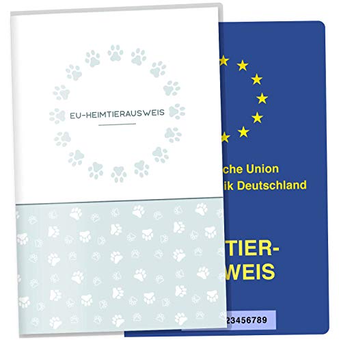 OLGS EU-Heimtierausweis Hülle Lovely Pets Tierausweis Schutzhülle Geschenkidee Reisedokument Tiere Haustier Tierpass (footmark, EU-Heimtierausweis) von Olgs