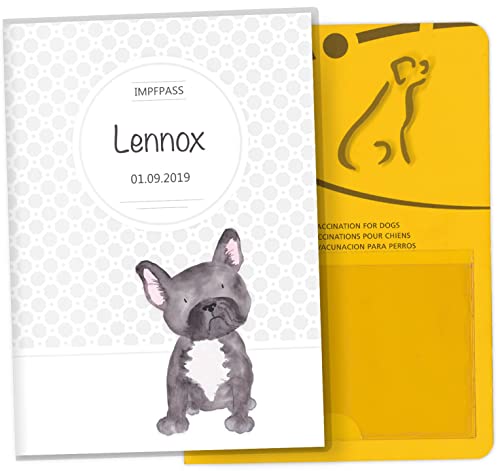 OLGS Impfpasshülle für Tiere Haustiere Schutzhülle für dem Impfpass Tierpass Hülle personalisierbar mit Namen (Lennox, Impfpass personalisiert) von Olgs