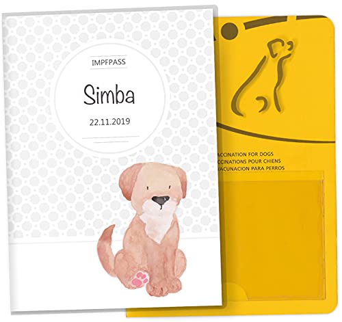 OLGS Impfpasshülle für Tiere Haustiere Schutzhülle für dem Impfpass Tierpass Hülle personalisierbar mit Namen (Simba, Impfpass personalisiert) von Olgs