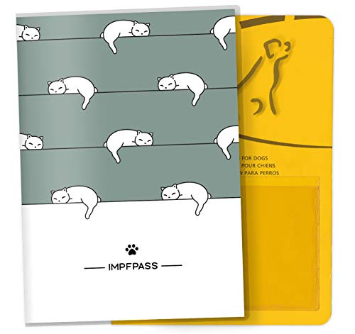 OLGS Impfpasshülle für Tiere Lovely Pets Schutzhülle für dem Impfpass Tierpass Hülle Haustier Geschenkidee (Cosy Cats, Impfpasshülle ohne Personalisierung) von Olgs