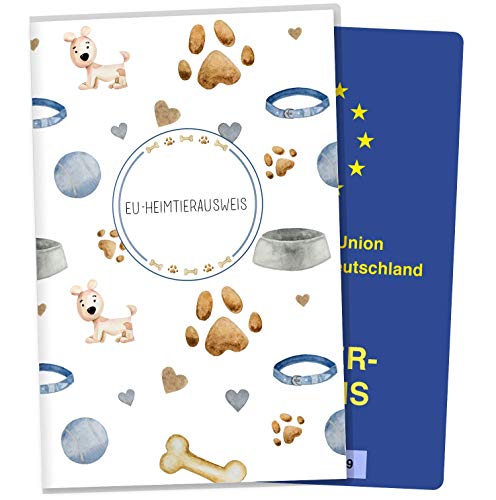 OLGS EU-Heimtierausweis Hülle Lovely Pets Tierausweis Schutzhülle Geschenkidee Reisedokument Tiere Haustier Tierpass (foodbowl, EU-Heimtierausweis) von Olgs