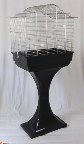 Ollesch Vogelkäfig 'Sophia' mit Ständer, Schwarz, L 57 x B 37 x H 56 cm, Metall, Stabil, Tragbar, Abnehmbar, für Innenbereich von Ollesch