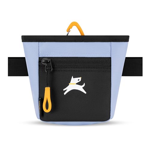OllyDog Goodie Treat Bag, Leckerlibeutel Hund, Taillengürtelclip für freihändiges Training, Magnetverschluss, Hundetraining und Verhaltenshilfen, Drei Tragemöglichkeiten (Blauer Reiher) von OllyDog