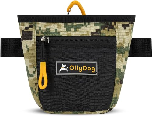 OllyDog Goodie Treat Bag, Leckerlibeutel Hund, Taillengürtelclip für freihändiges Training, Magnetverschluss, Hundetraining und Verhaltenshilfen, Drei Tragemöglichkeiten (Woodland Camo) von OllyDog
