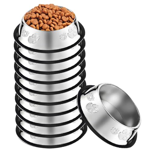 Olutacot 10 Stück Edelstahl Hundenapf Haustier Futternapf mit Gummiboden rutschfeste Haustierschalen Metall Hundenäpfe Haustierfutter und Wassernäpfe für kleine mittelgroße Tiere Kätzchen Kaninchen Olutacot 10 Stück Edelstahl Hundenapf Haustier Futternapf mit Gummiboden rutschfeste Haustierschalen Metall Hundenäpfe Haustierfutter und Wassernäpfe für kleine mittelgroße Tiere Kätzchen Kaninchen von Olutacot