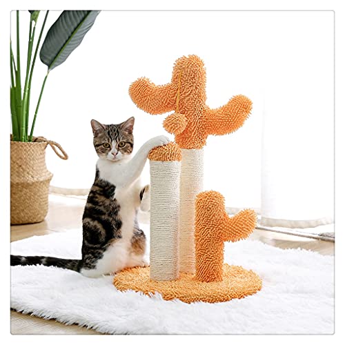 Kaktus-Katzen-Kratzbaum mit Sisalseil, Katzen-Kratzbaum, Kaktus für Junge und Erwachsene Katzen, Katzen-Klettergerüst-Spielzeug (L) von OmEkwA