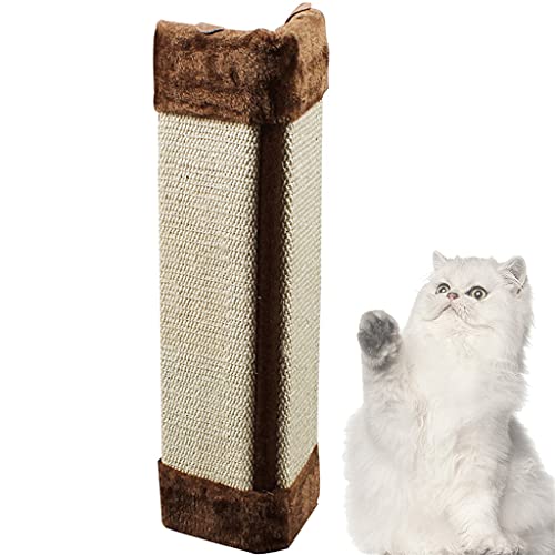 Kratzbaum für Katzen, Kratzbrett für Haustiere, Kätzchen, Wandecke, Kratzmatte, Pfosten, faltbar, für Haustiere, Sisal, Katzen, Klettergerüst, zum Kratzen von Haustieren, Plüschspielzeug (braun) von OmEkwA