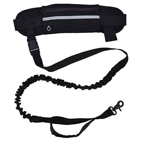 Hände Hundeleine Taillengürtelbeutel Taillenhund Leine Leine mit Reflektierenden Streifen Zum Laufen Joggen (Schwarz) von Omabeta