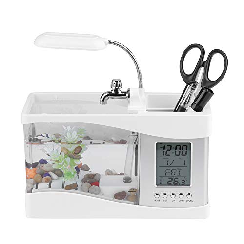 Omabeta Mini Fish Tank Fish Tank für das Schlafzimmer zu Hause (weiß) von Omabeta