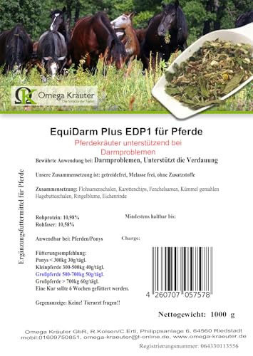 EquiDarm Plus EDP1 für Pferde (1000g) von Omega Kräuter