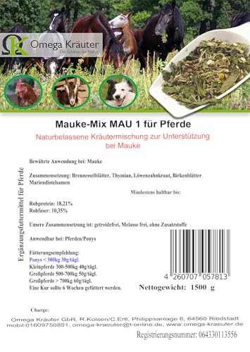MAU1 Mauke Mix für Pferde (1000g) von Omega Kräuter