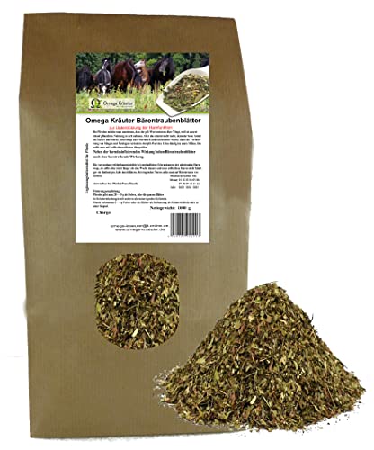 Omega Kräuter - Bärentraubenblätter geschnitten und getrocknet für Pferde (1000) von Omega Kräuter
