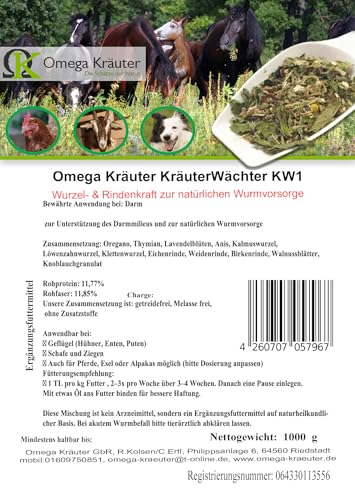 Omega Kräuter Kräuter Wächter KW1-Wurzel- & Rindenkraft zur natürlichen Wurmvorsorge (2500g) von Omega Kräuter