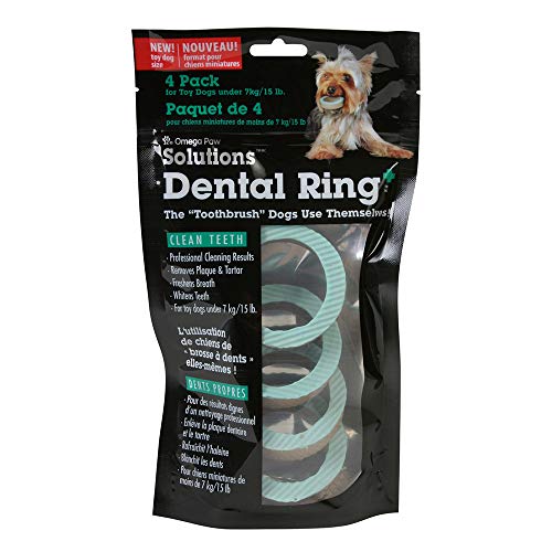 Omega Paw Dental Ring Solutions for Dogs Teeth 4 Pack Toy Dog von Omega Paw