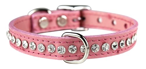 OminPet Signature Hundehalsband aus Leder mit Kristallen, Straußenmaserung, 40,6 cm, Rosa OminPet Signature Hundehalsband aus Leder mit Kristallen, Straußenmaserung, 40,6 cm, Rosa von OmniPet